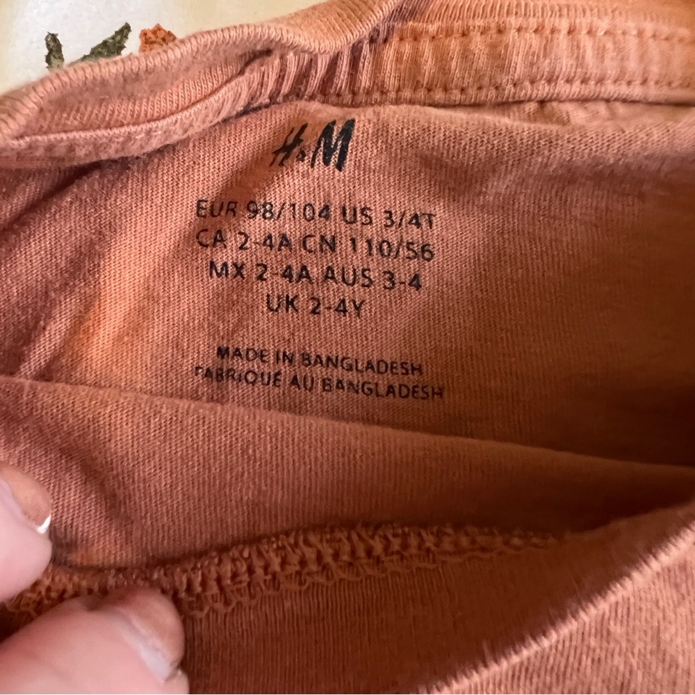 4T Carhartt Kids Tan Overalls Shorts H&M Tee - Picture 5 of 6